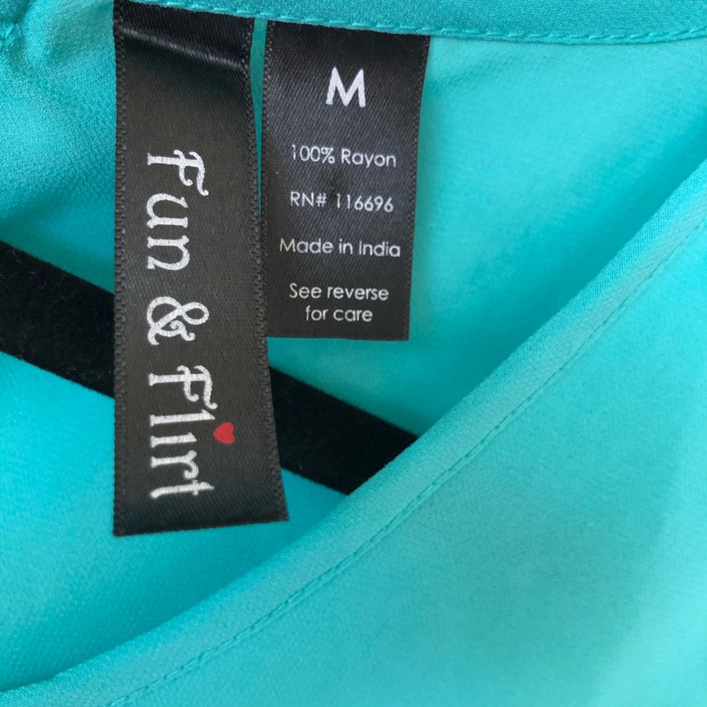 Teal Green Short Sleeve Blouse